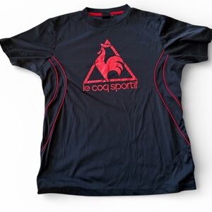 Le Coq Sportif Men's Tee in Black and Red